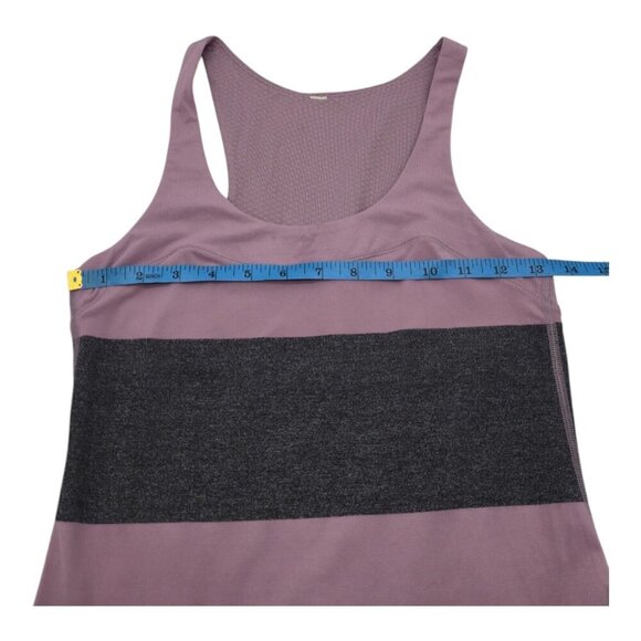 LULULEMON Top Women 4 Multicolor Run First Base Tank Bold Stripe Athleisure Gym - Picture 4 of 5